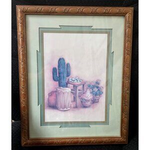 Framed Cactus & Pottery Art Print By Gail Brown